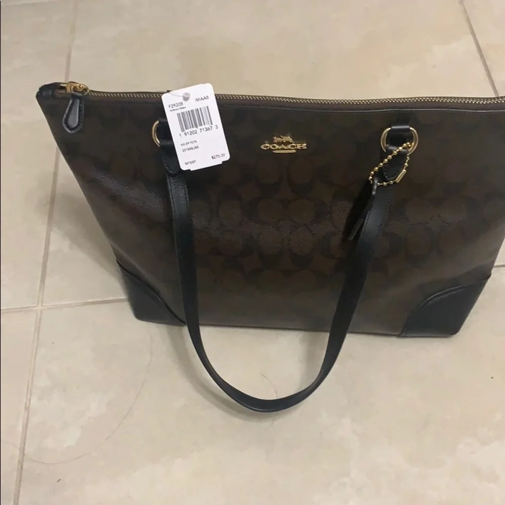 Coach Large Tote Bag with Zipper- New with Tags